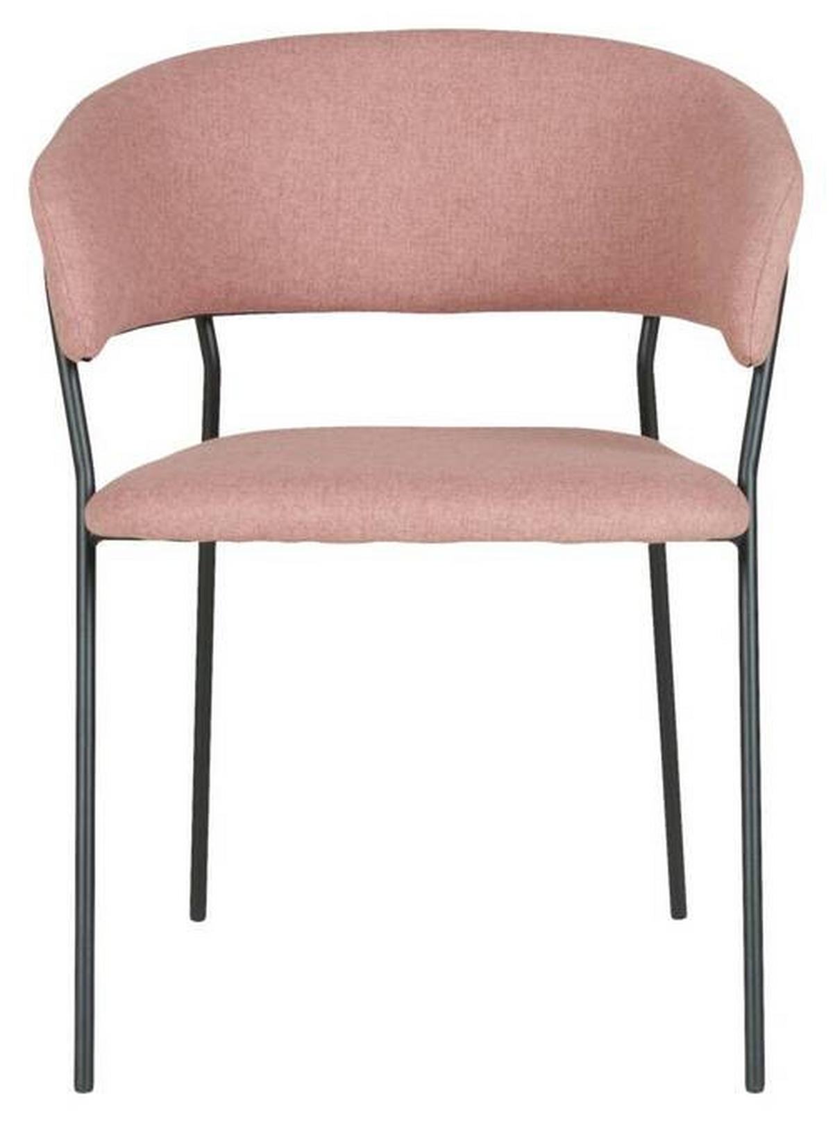 Židle s područkami Alice, růžová - růžová/černá, Moderní, kov/dřevo (53/80/59cm) - Mömax