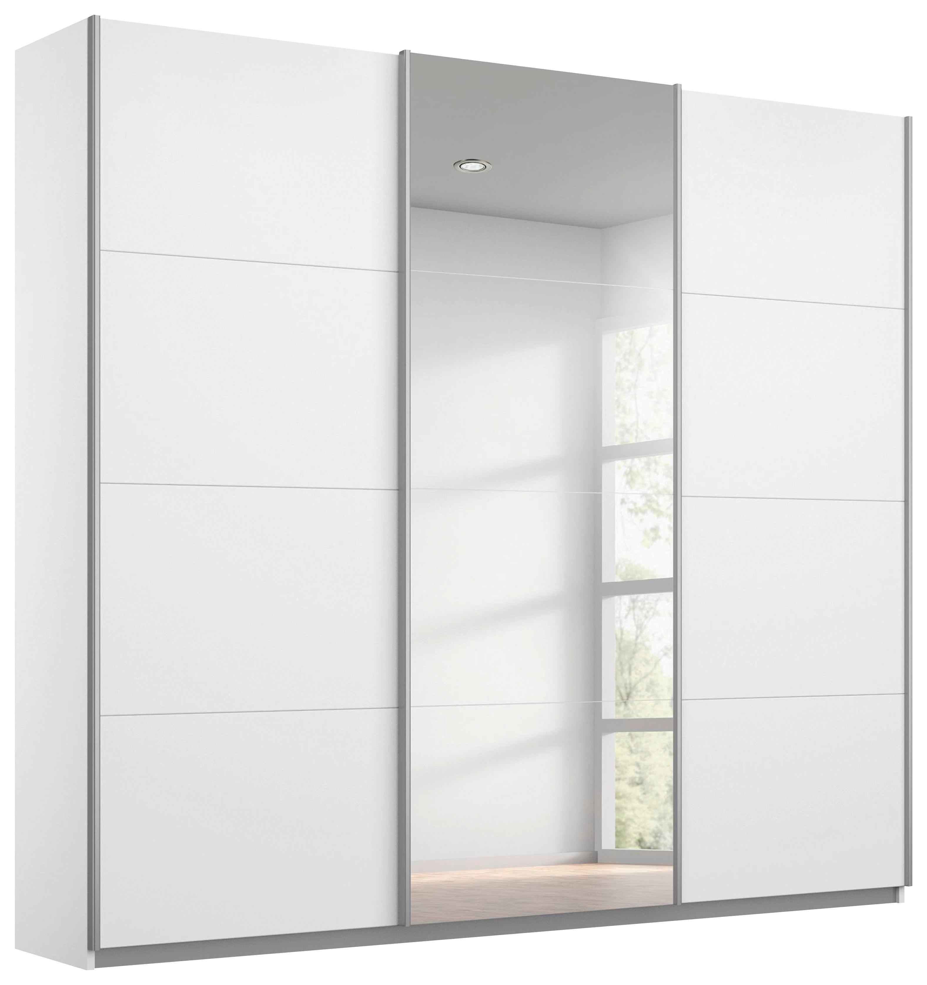 Skříň s posouvacími dveřmi KULMBACH, šířka 203 cm - bílá/barvy hliníku, Konvenční, kov (203/229/62cm) - Mömax