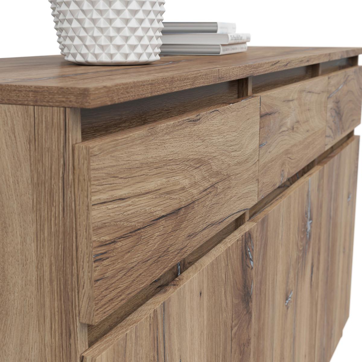 Kommode B: 135 cm Saturn Flagstaff Oak Dekor - Eichefarben, KONVENTIONELL, Holzwerkstoff (135/81/42cm)