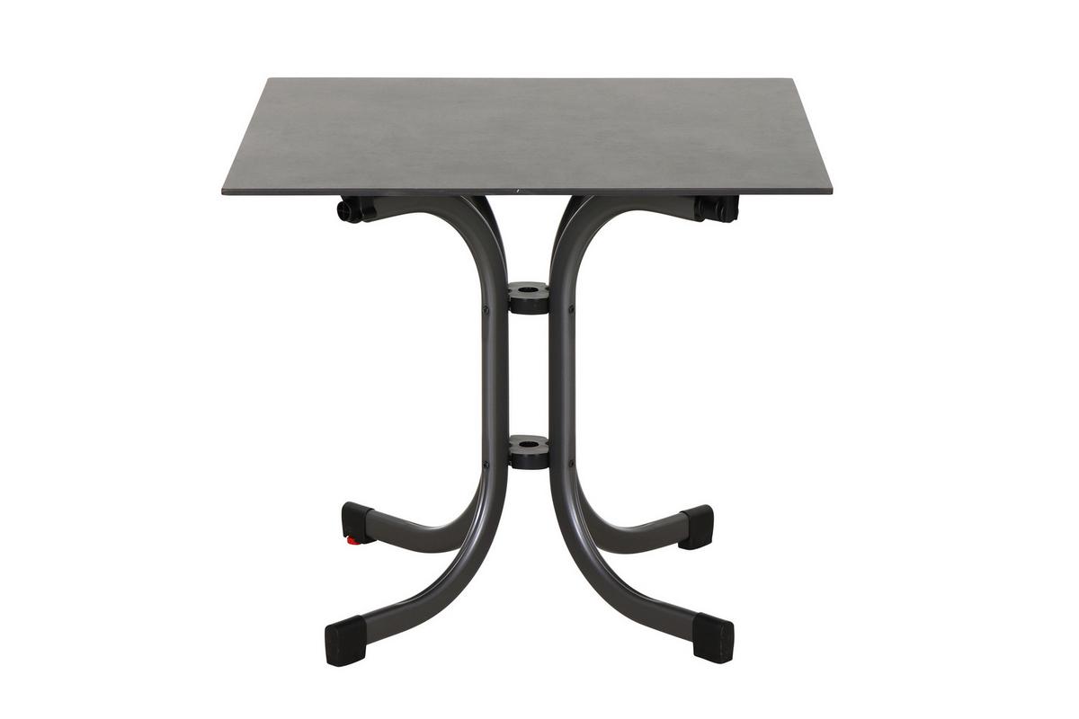 Gartentisch Klappbar Metall/ Kunststoff/holz L 80 Cm - Anthrazit, KONVENTIONELL, Holzwerkstoff/Kunststoff (80/80/71cm) - Siena Garden