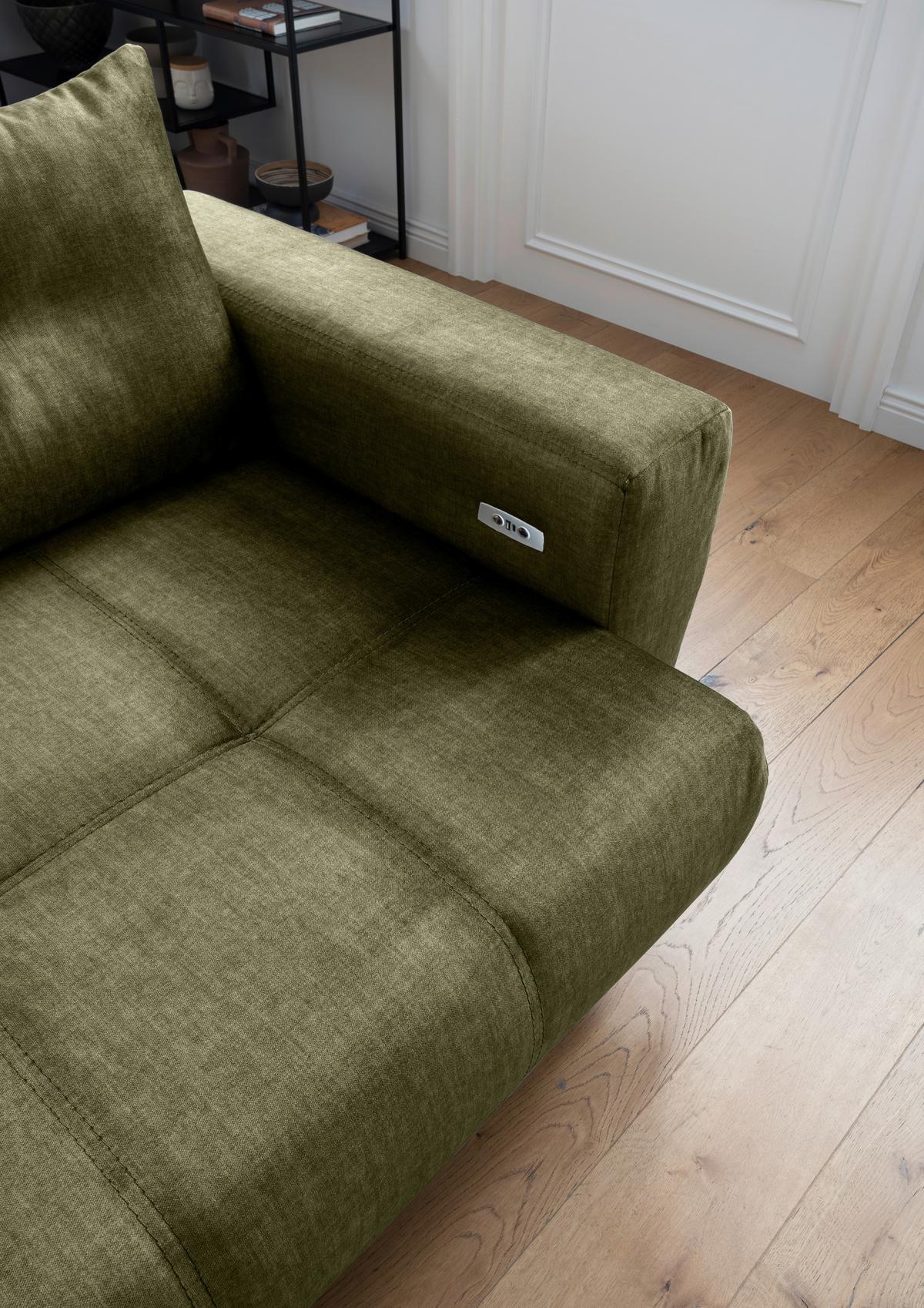 Ecksofa Restato, Grün S: 177x246 cm - Schwarz/Grün, MODERN, Textil (177/246cm) - MID.YOU