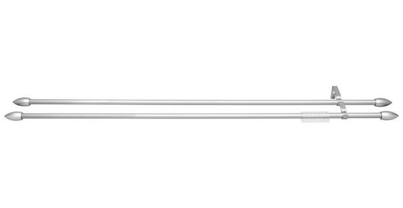 Rundstangengarnitur Birgit Silberfarben L: 130-240 cm - Silberfarben, KONVENTIONELL, Metall (130-240cm) - Ondega