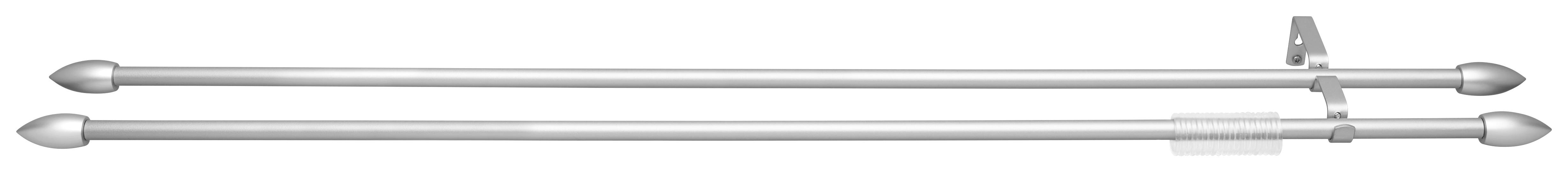 Rundstangengarnitur Birgit Silberfarben L: 130-240 Cm - Silberfarben, KONVENTIONELL, Metall (130-240cm) - Ondega