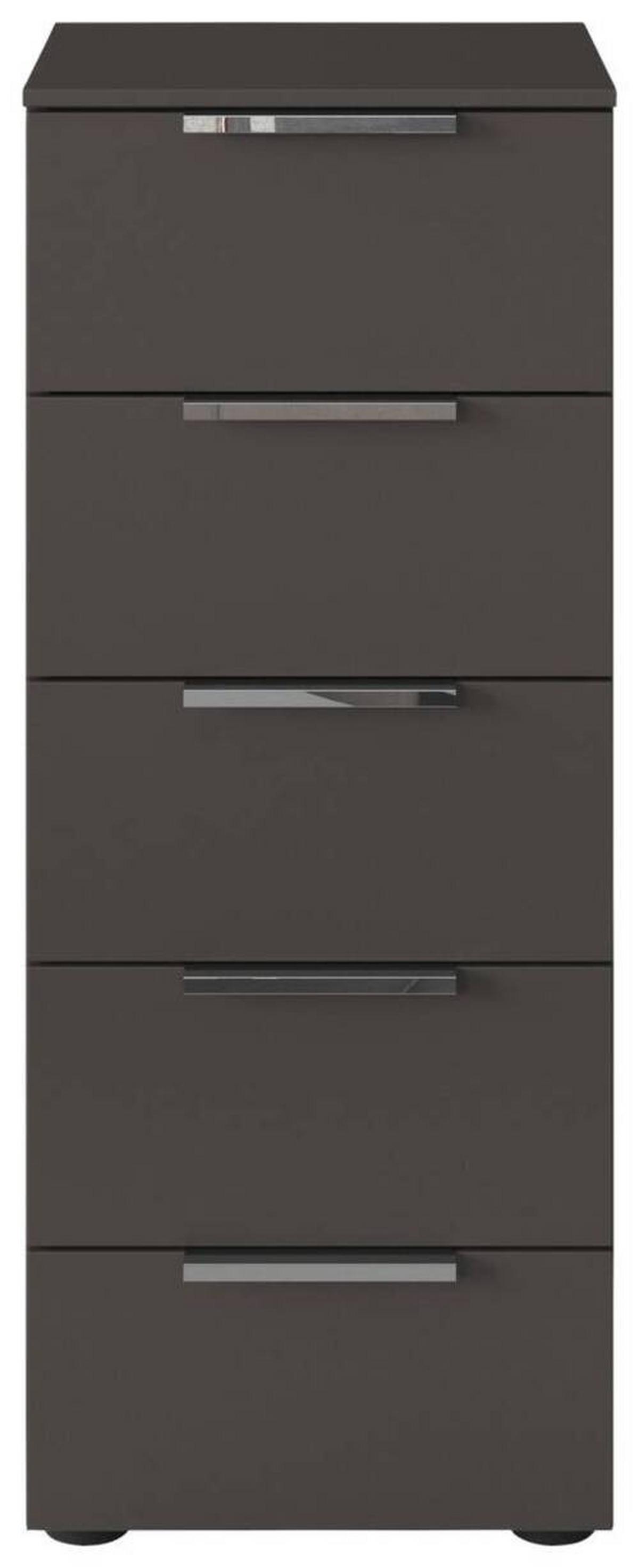 Kommode Flipp Graphit/Chromfarben B: 40 cm - Chromfarben/Schwarz, MODERN, Holzwerkstoff (40/100/42cm) - Rauch Möbel