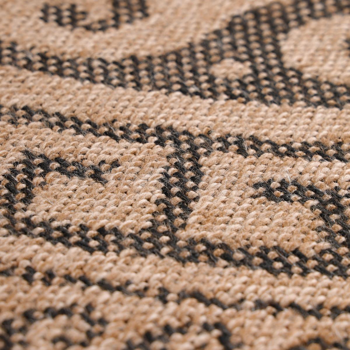 Venkovní okrouhly koberec béžová, P: 160cm - černá, Basics, textil (160cm) - Novel