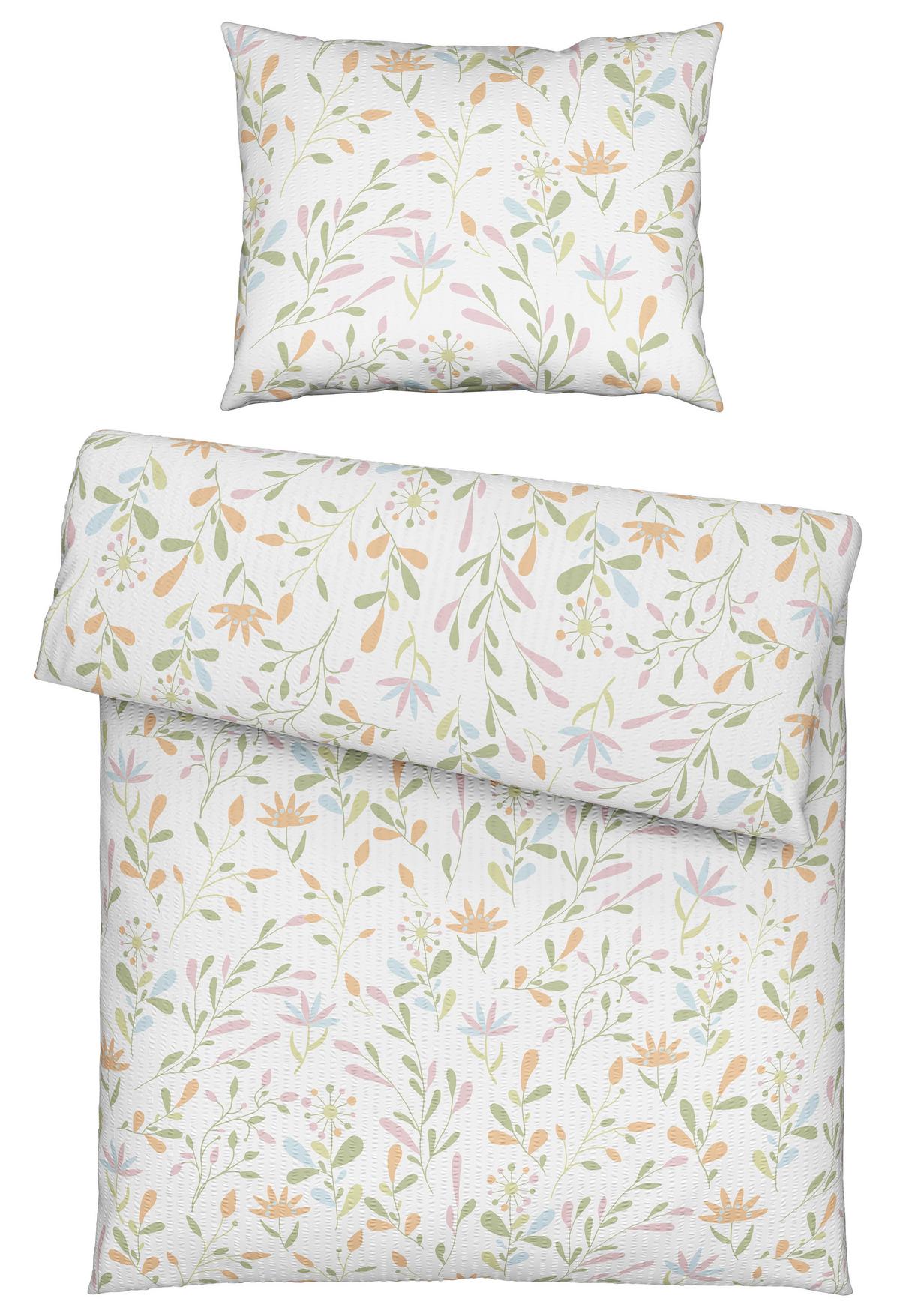 Posteľná bielizeň Marina, 70/90 140/200cm - biela, Konventionell, textil (140/200cm) - Mömax