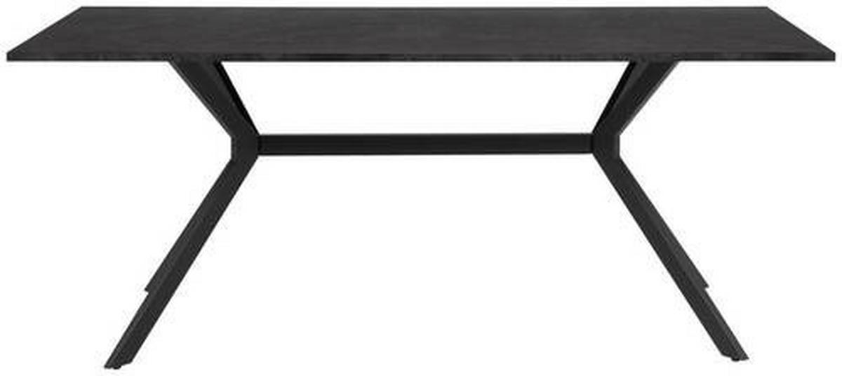 Étkezőasztal Onex 81a - fekete/palaszürke, Basics, faalapú anyag/fém (180/90/75cm) - MID.YOU