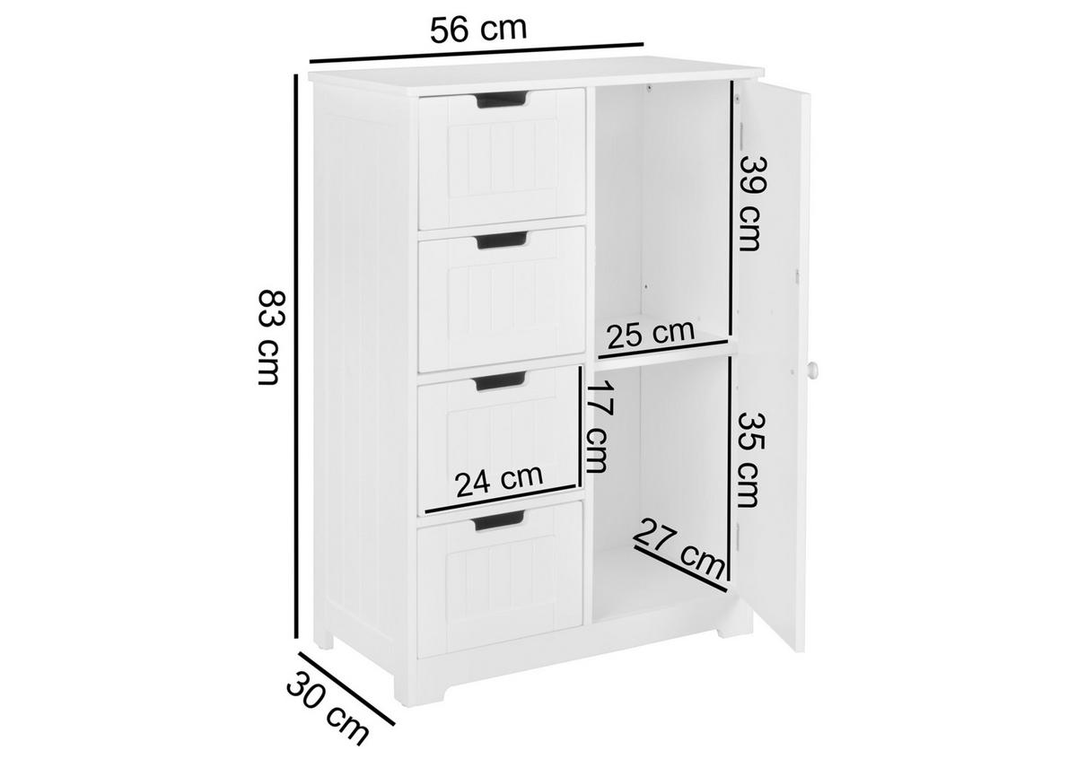 Skrinka wl5.184 biela - biela, Basics, kompozitné drevo (56/83/30cm) - MID.YOU