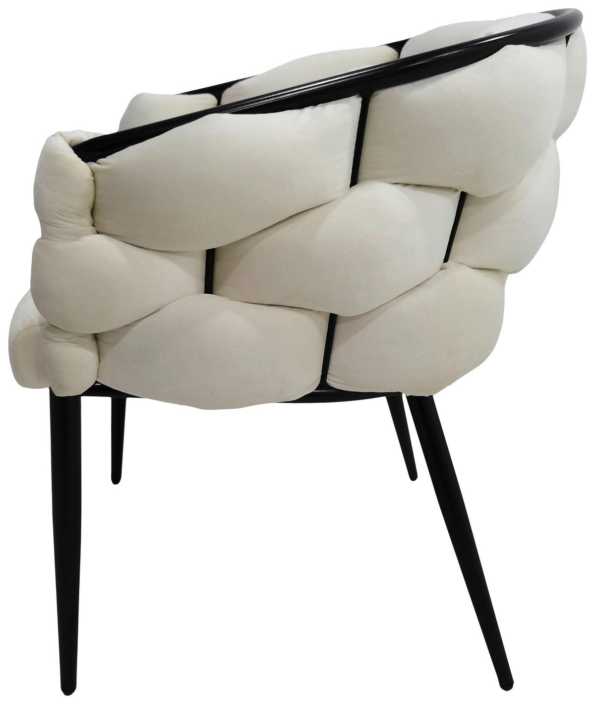 Sada stoličiek s podrúčkami 2ks/sada - čierna/krémová, Modern, kov/textil (65/79/61cm) - MID.YOU
