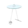 Beistelltisch Pendulum Silberfarben/weiß - Silberfarben/Weiß, Basics, Glas/Metall (46/46/60cm) - Kayoom