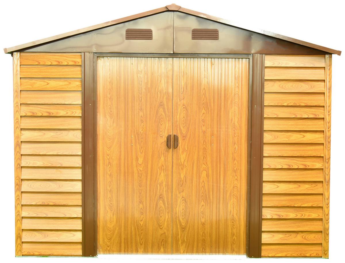 Gerätehaus Ohne Boden 278x215x323 - Hellbraun, Basics, Metall (278/215/323cm)