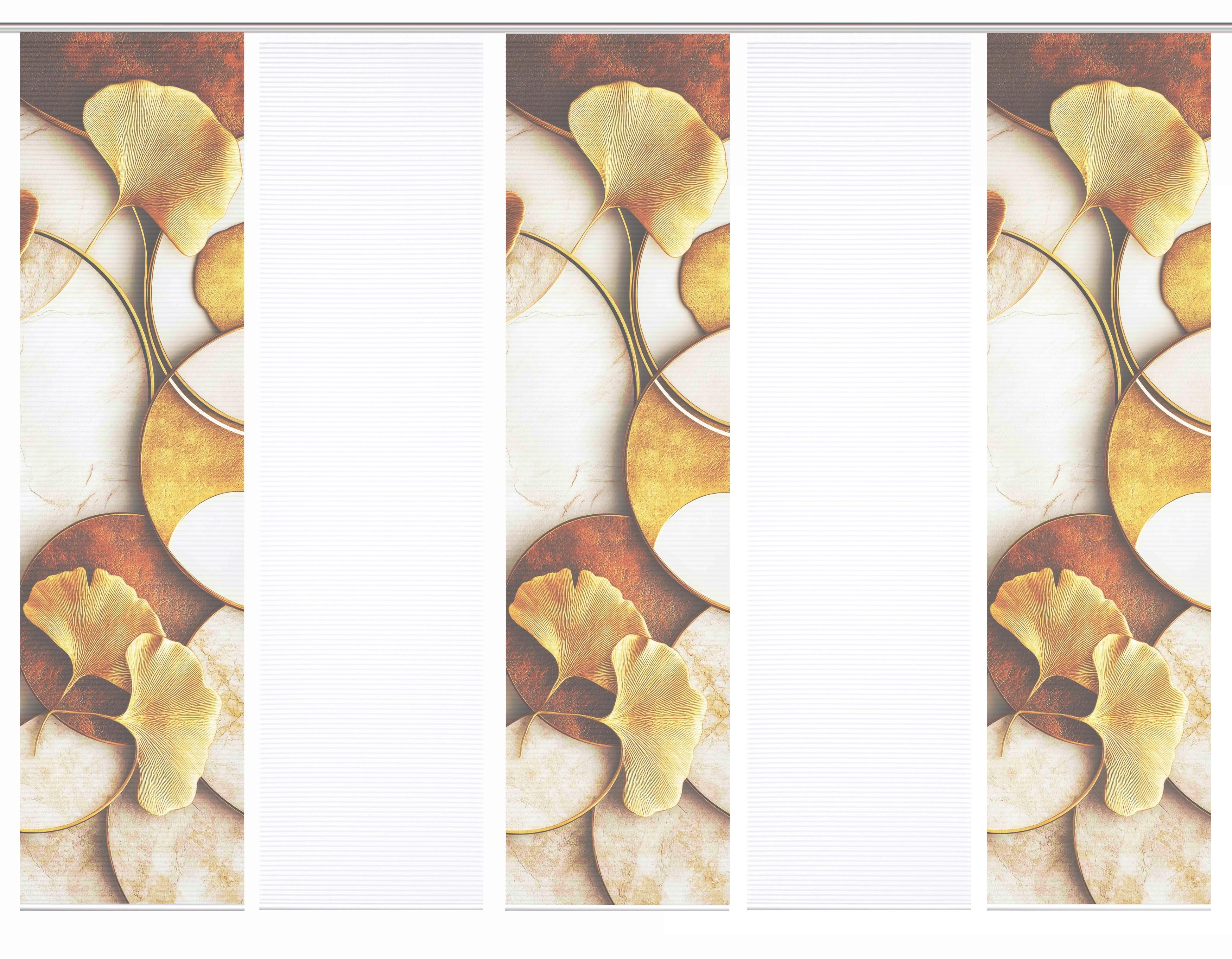 Flächenvorhang Storm 5er Set - Cognac/Goldfarben, Natur, Textil (60/245cm)