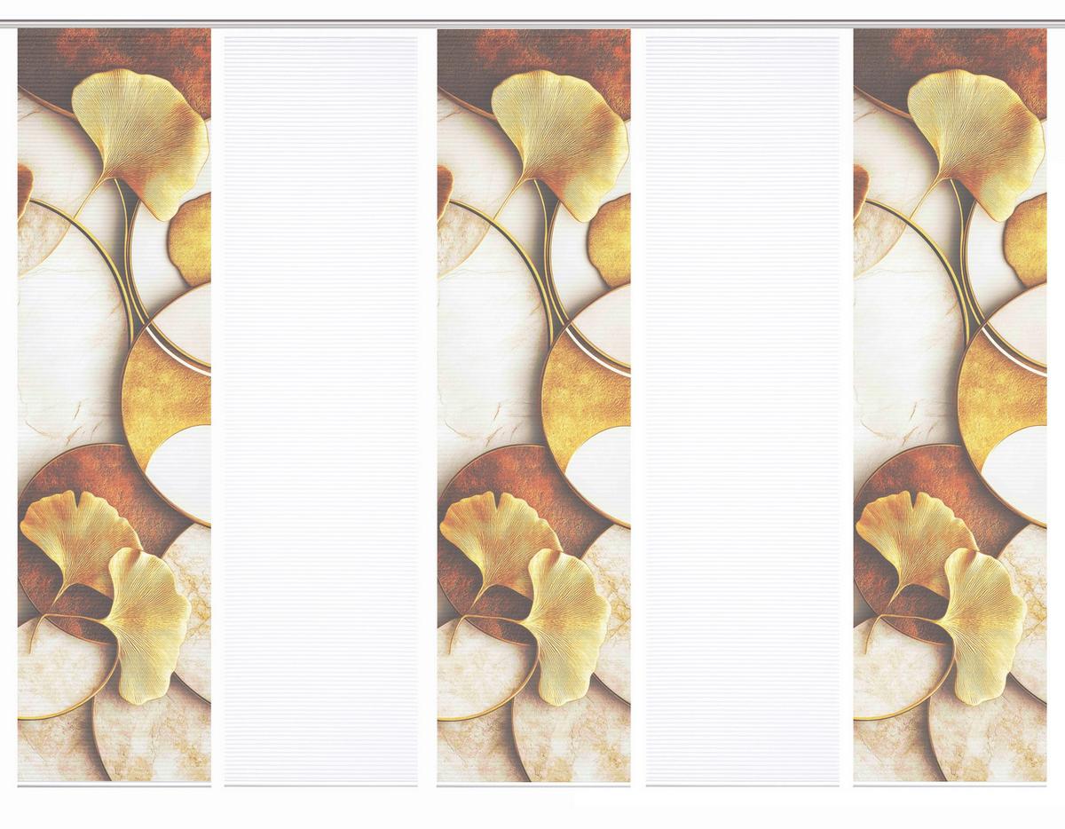 Flächenvorhang Storm 5er Set - Cognac/Goldfarben, Natur, Textil (60/245cm)