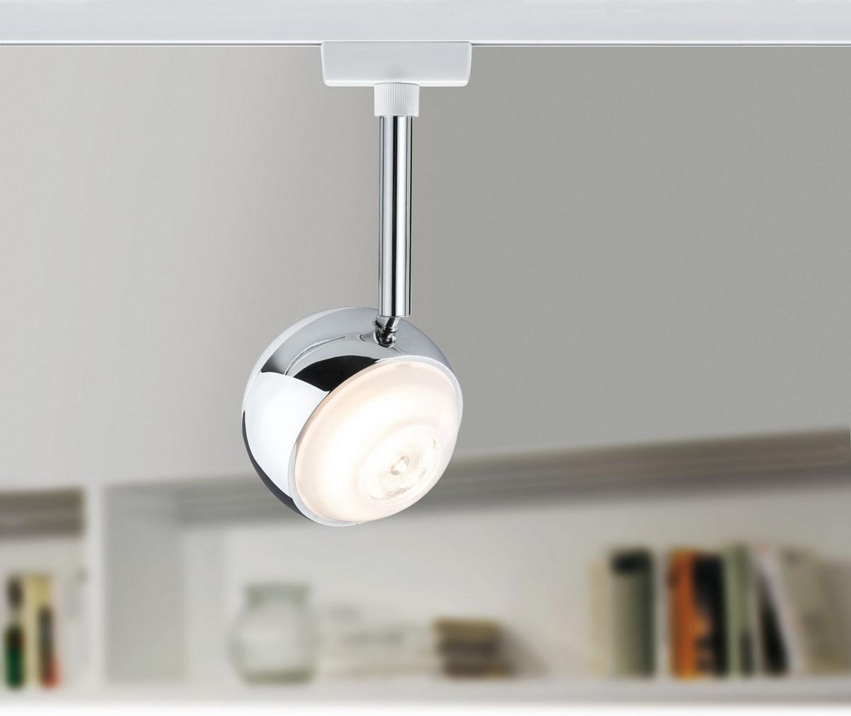 Schienensystem Urail Strahler 95456 verstellbarer Spot - Chromfarben/Weiß, Design, Metall (8/21/8cm) - Paulmann