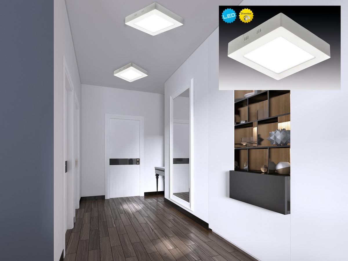 LED-Deckenleuchte L: 30 cm dimmbar - Weiß, Basics, Kunststoff/Metall (30/30/3,5cm) - Näve