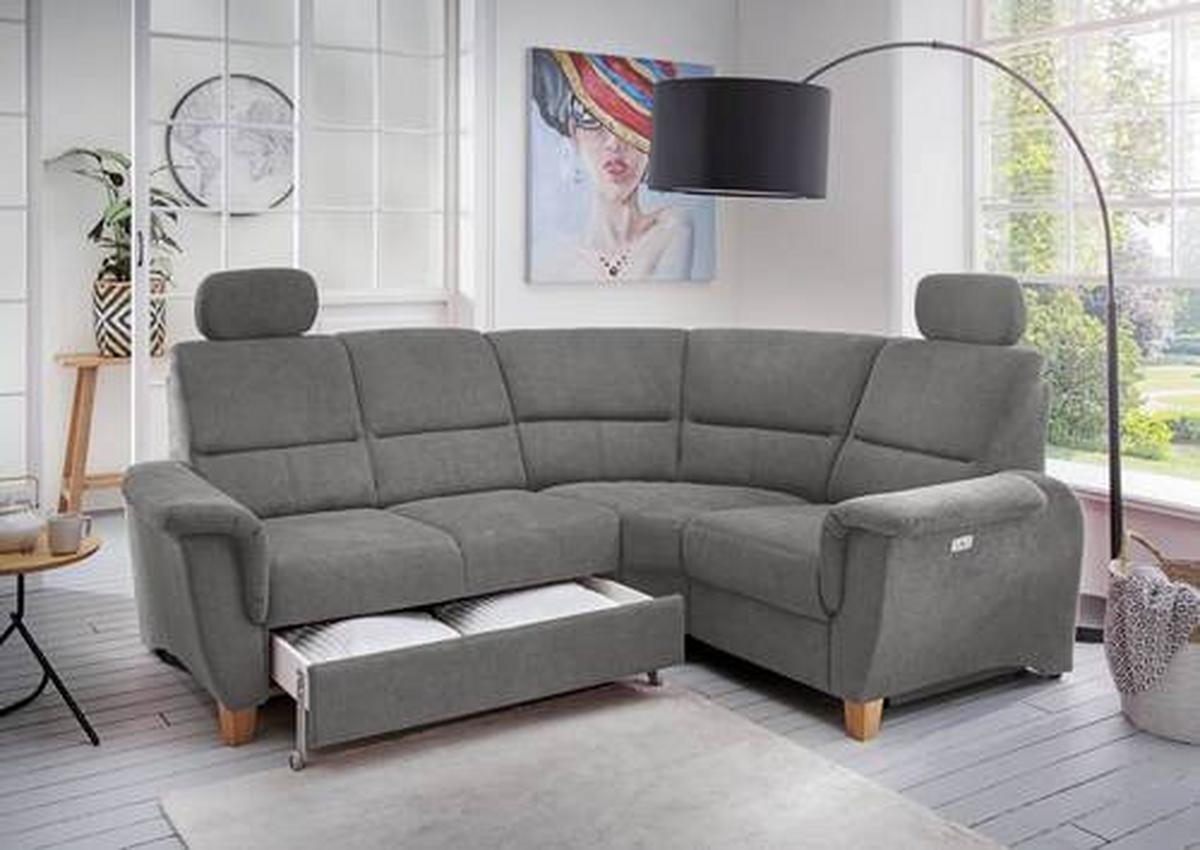 Ecksofa Parole Dunkelgrau S:237/186 cm - Wildeiche/Dunkelgrau, KONVENTIONELL, Textil (237/186cm) - Livetastic