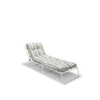 Sonnenliege Wörthersee – 3-Bein-Liege - Weiß/Grau, Basics, Textil/Metall (60/38/180cm)