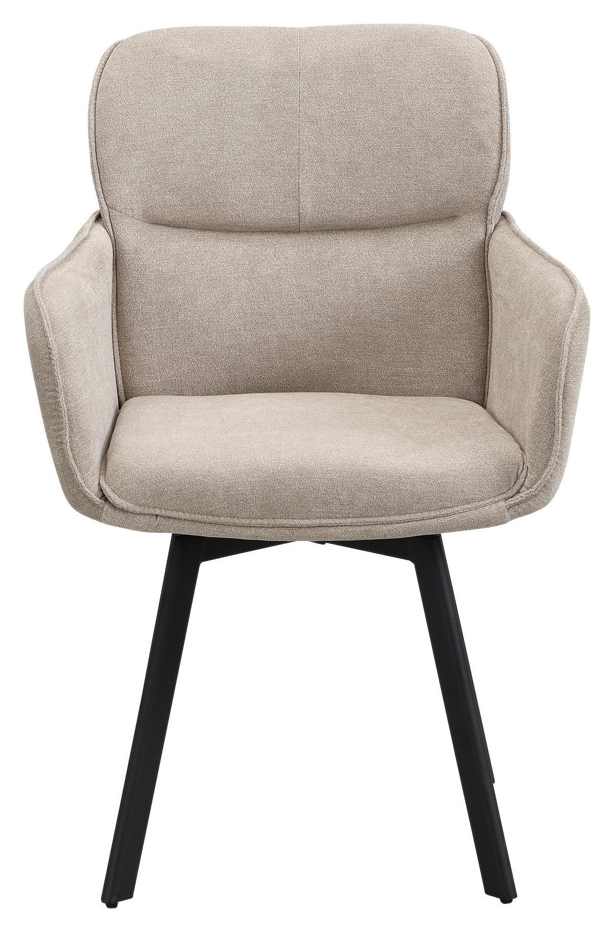 Stuhl-set Rico - Taupe/Schwarz, MODERN, Textil/Metall (61/90/63cm) - MID.YOU