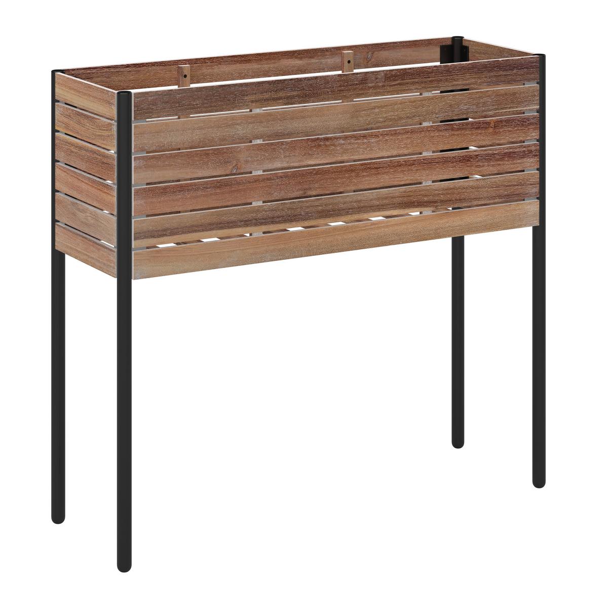 VYVÝŠENÝ ZÁHON CHRISTO 3 - černá/barvy akácie, Natur, kov/dřevo (81,5/75/28cm) - Mömax