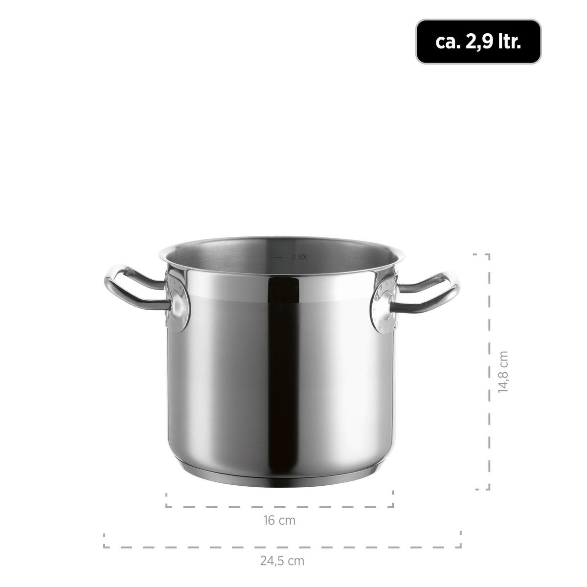 Gemüsetopf Professional Edelstahl Mit Deckel - Silberfarben, Basics, Metall (16/14,8/24,5cm) - Mäser