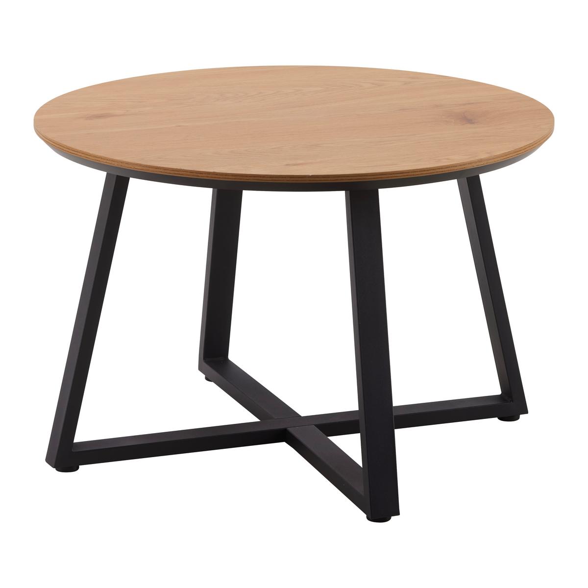KONFERENČNÍ STOLEK BRAVA - černá/přírodní barvy, Moderní, kov/kompozitní dřevo (70/70/45cm) - Mömax