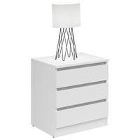 Nachtkästchen Weiß H: 52 cm Saturn - Weiß, KONVENTIONELL, Holzwerkstoff (45/52/42cm)
