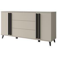 ŠIROKÁ KOMODA HELSINKI 150 - čierna/béžová, Trend, kompozitné drevo/plast (150/77,8/39,5cm)