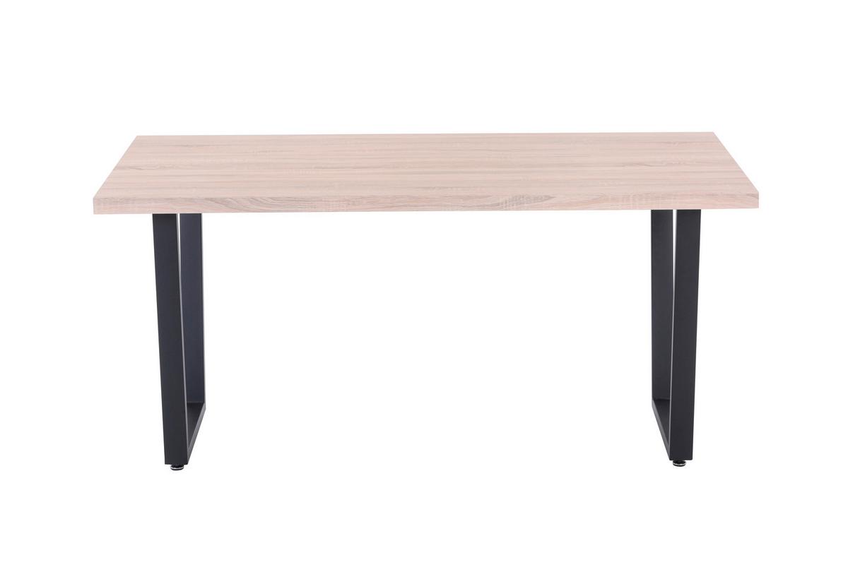 Esstisch Schwarz, Naturfarben L: 160cm - Schwarz/Naturfarben, Design, Holzwerkstoff/Metall (160/90/75cm) - Livetastic