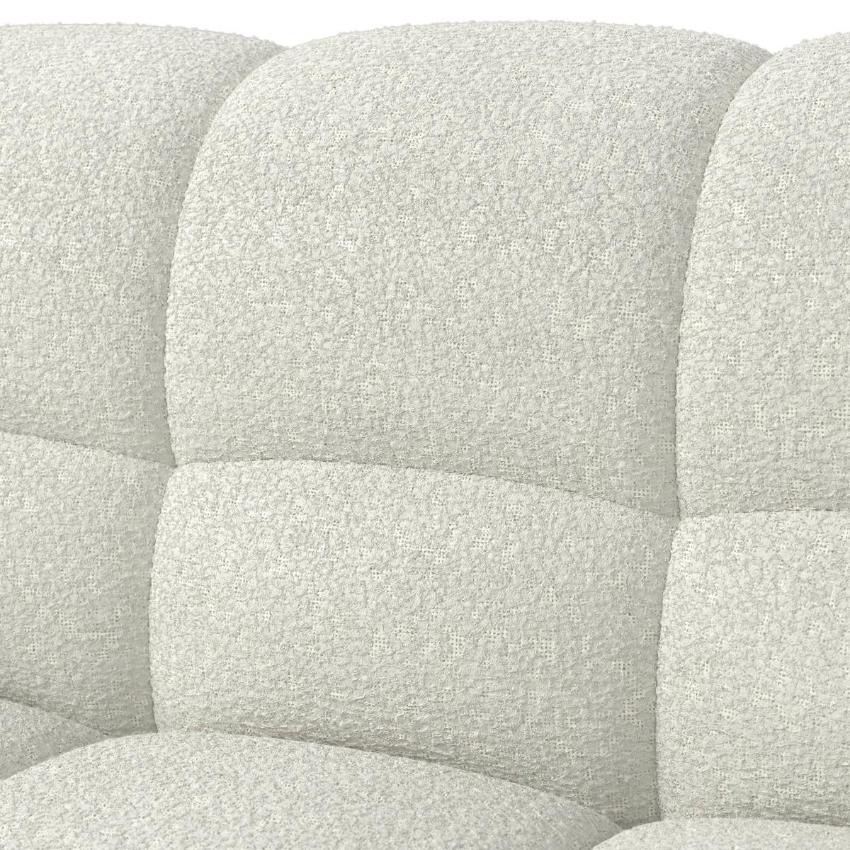 Pohovka MARIE, bílá žinylka, max. 360 kg - bílá/černá, Moderní, dřevo/textil (232/77/90cm) - Bessagi Home