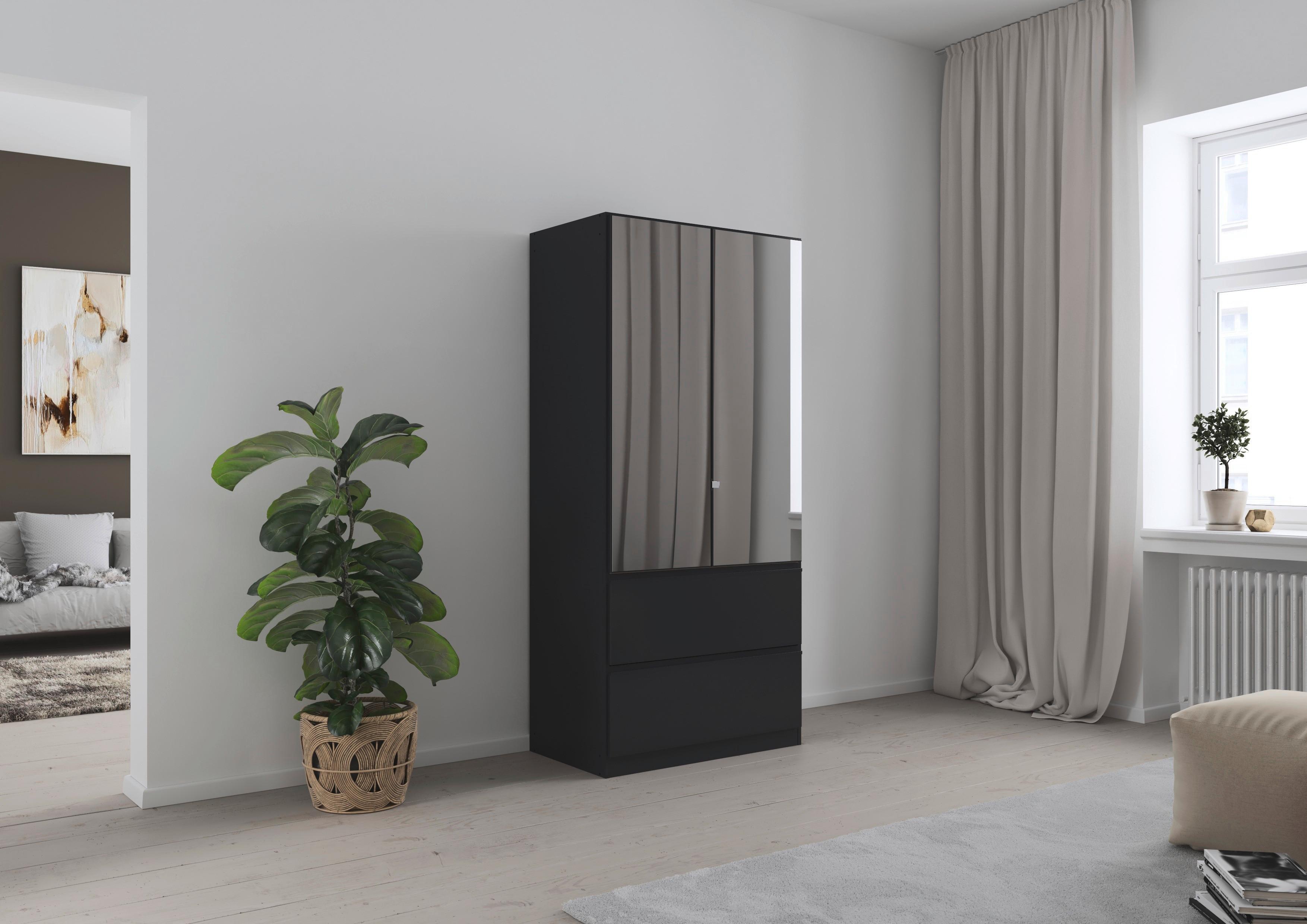 Drehtürenschrank Costa Grau B: 91 cm - Grau, MODERN, Holzwerkstoff (91/197/54cm) - Rauch Möbel