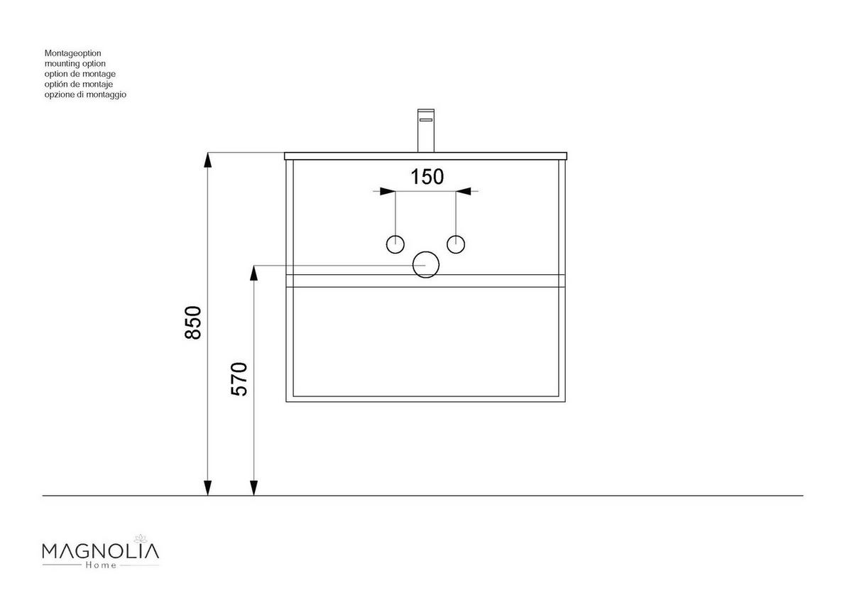 BADEZIMMER Limes, Graphitfarben B: 70 cm - Graphitfarben/Weiß, Basics, Keramik/Holzwerkstoff (70cm) - MID.YOU