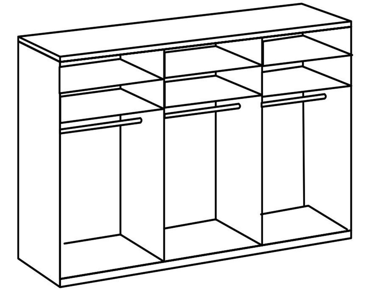 Schwebetürenschrank 300cm Level, Graphit/eiche Dekor - Eichefarben/Graphitfarben, MODERN, Holzwerkstoff (300/236/65cm) - MID.YOU