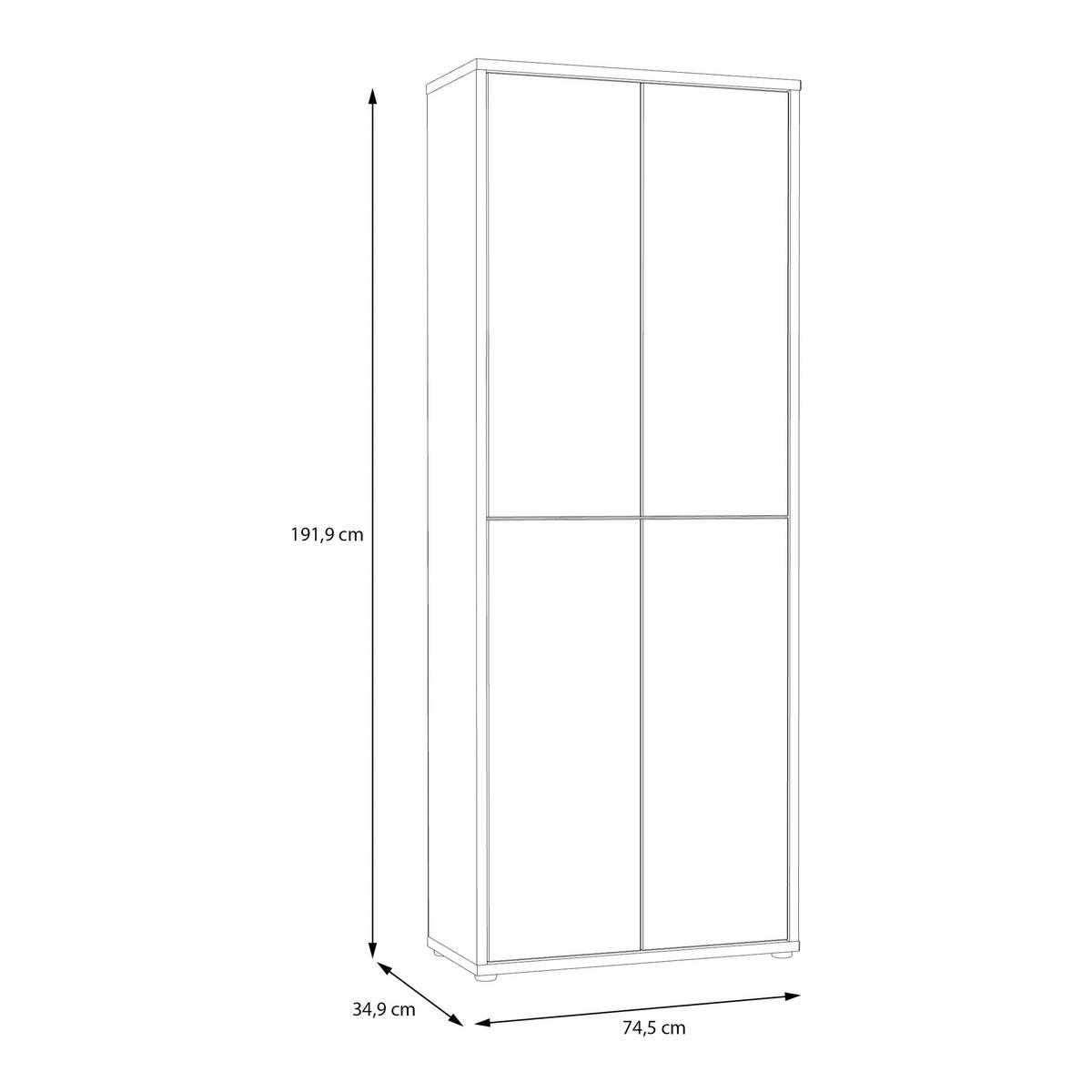 Skriňa na topánky, kašmírová, š: 74,5cm - piesková/sivá, Modern, kompozitné drevo/plast (74,5/191,9/34,9cm)