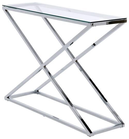 Konsolentisch Xtra Console Chromfarben B: 30 cm - Chromfarben/Klar, MODERN, Glas/Metall (100/30/74cm) - Livetastic