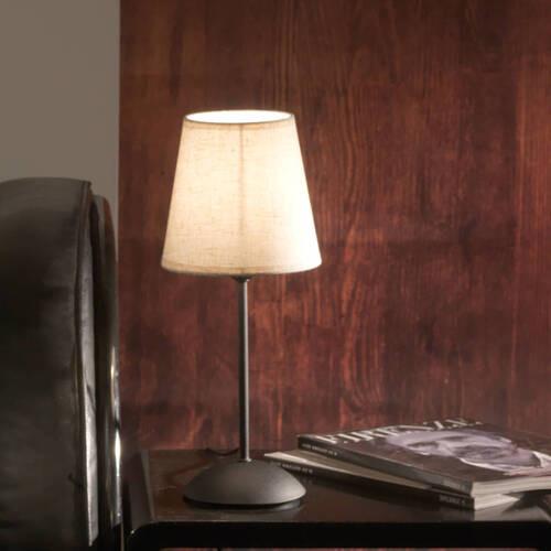 Nachttischleuchte 5031/lb - Creme/Schwarz, KONVENTIONELL, Textil/Metall (15/15/36cm)