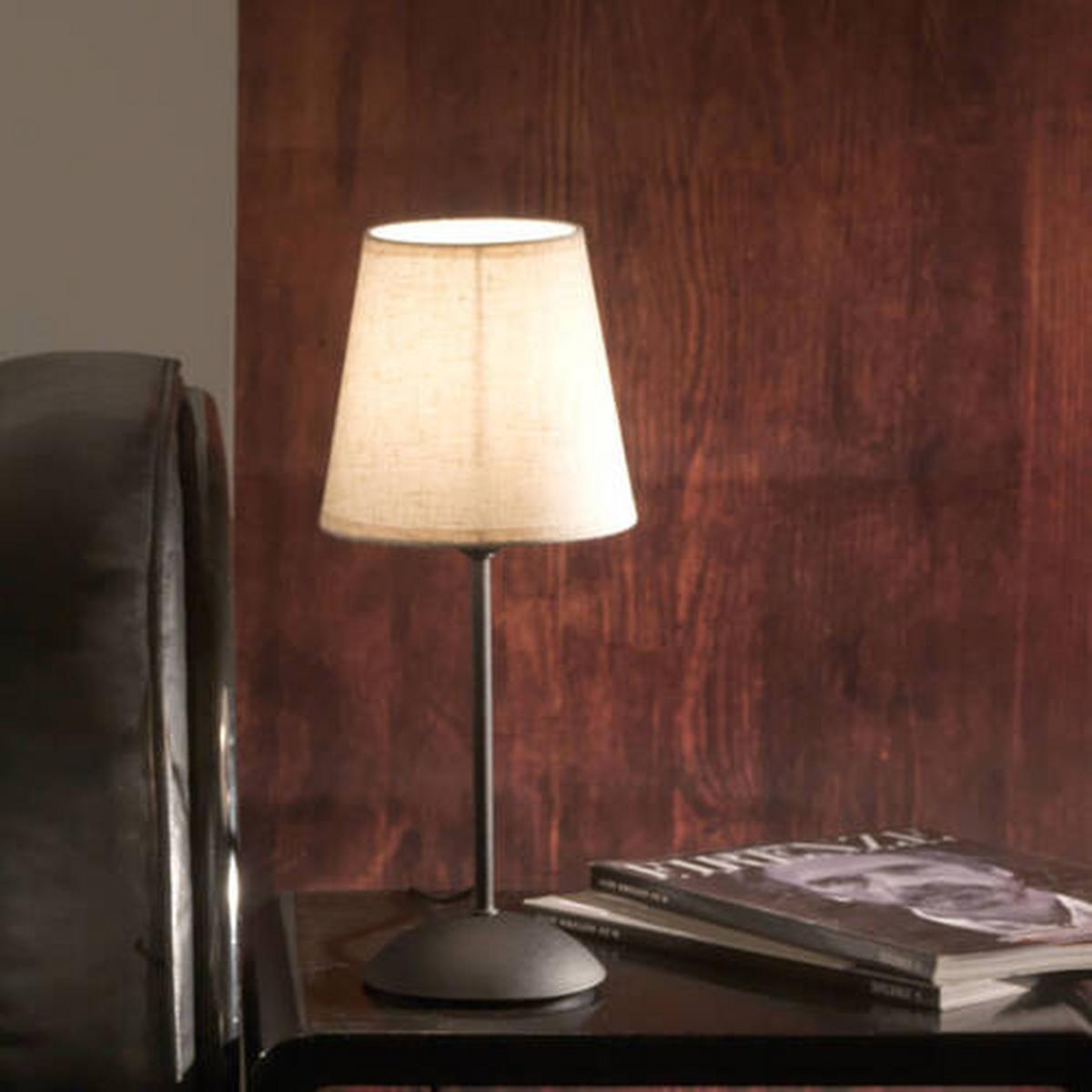 Nachttischleuchte 5031/lb - Creme/Schwarz, KONVENTIONELL, Textil/Metall (15/15/36cm)