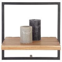 NÁSTENNÝ REGÁL ALIA -SB- - čierna/farba akácie, Modern, kov/drevo (35/35/25cm) - Mömax