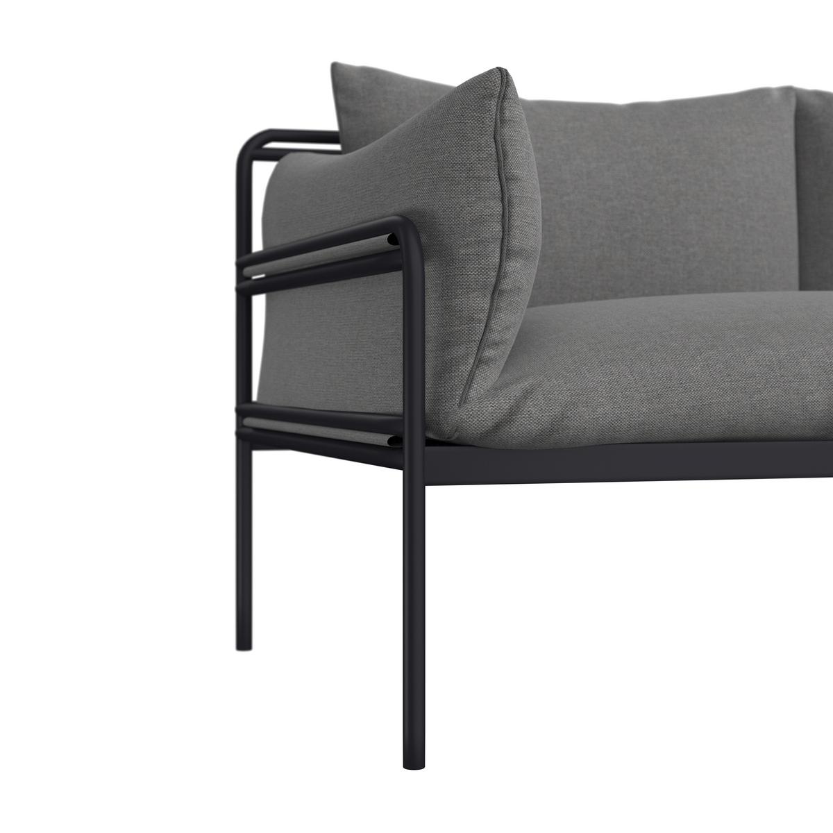 Záhradná sedacia súprava ANNY - sivá/antracitová, Modern, kov/textil (218/69/76cm) - Bessagi Garden