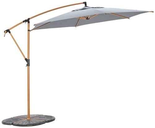 Ampelschirm Exellent BxHxT: 300x300x248 cm Anthrazit - Anthrazit/Braun, MODERN, Textil/Metall (300/300/248cm) - Beldano