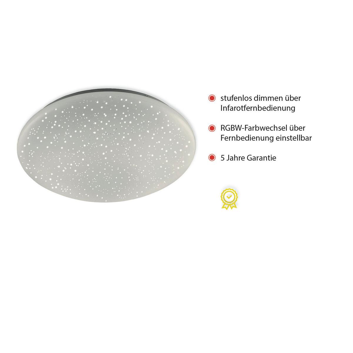 LED-Deckenleuchte Skyler Ø 39 cm mit Farbwechsler und dimmbar - Weiß, Basics, Kunststoff (39/39/12cm)