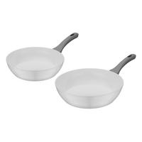 PFANNENSET 24+28 cm, 2--Teilig. - Weiß, Basics, Metall (24+28cm) - GSW