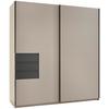 Schwebetürenschrank B: 180 cm Saharagrau/Grafit, O. Spiegel - Graphitfarben/Grau, Trend, Holzwerkstoff (180/198/65cm)