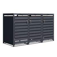 Aufbewahrungsbox Lucas 3x240 Liter - Anthrazit, Basics, Metall (200/80/116cm) - Ambia Garden
