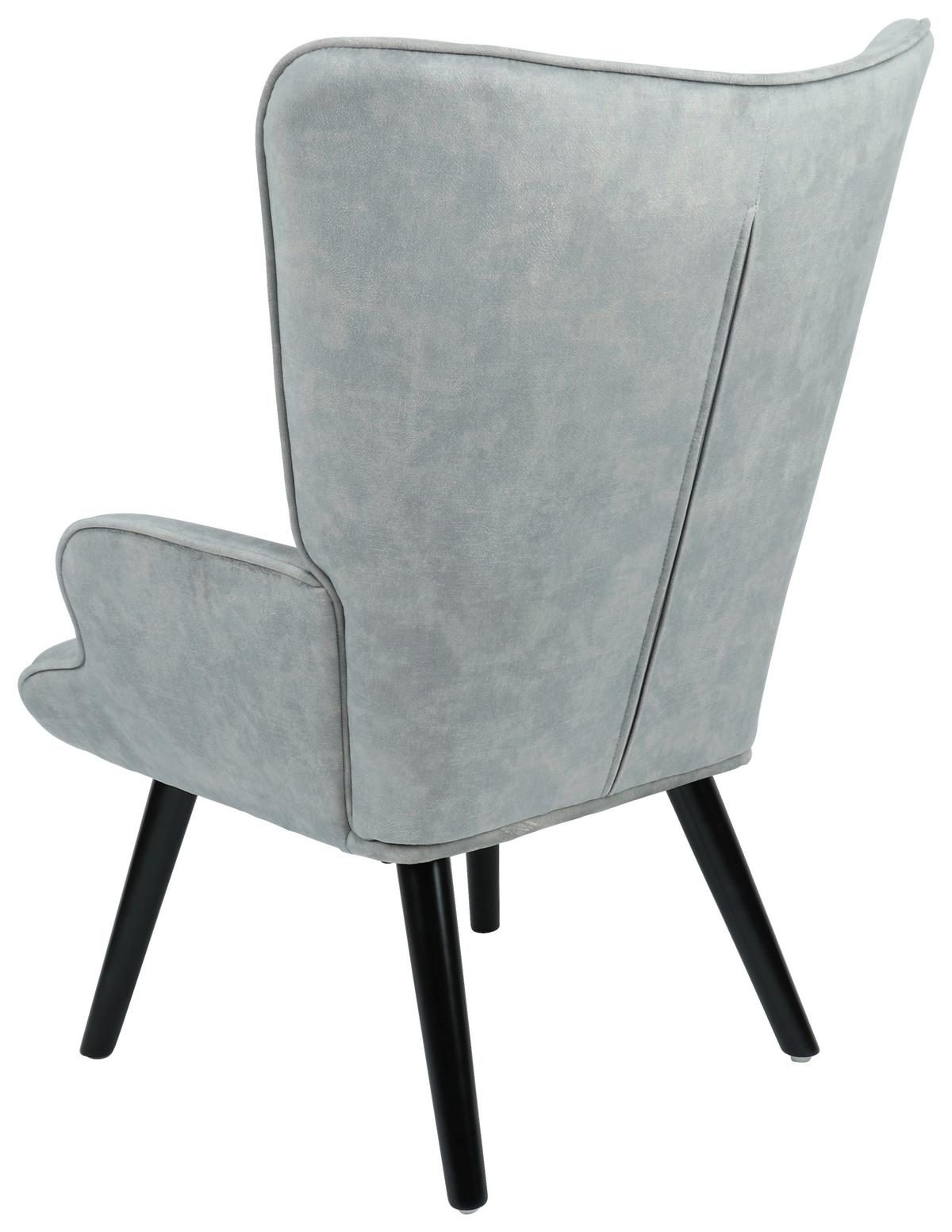 Ohrensessel Luke - Schwarz/Grau, MODERN, Holz/Textil (68/96/74cm)