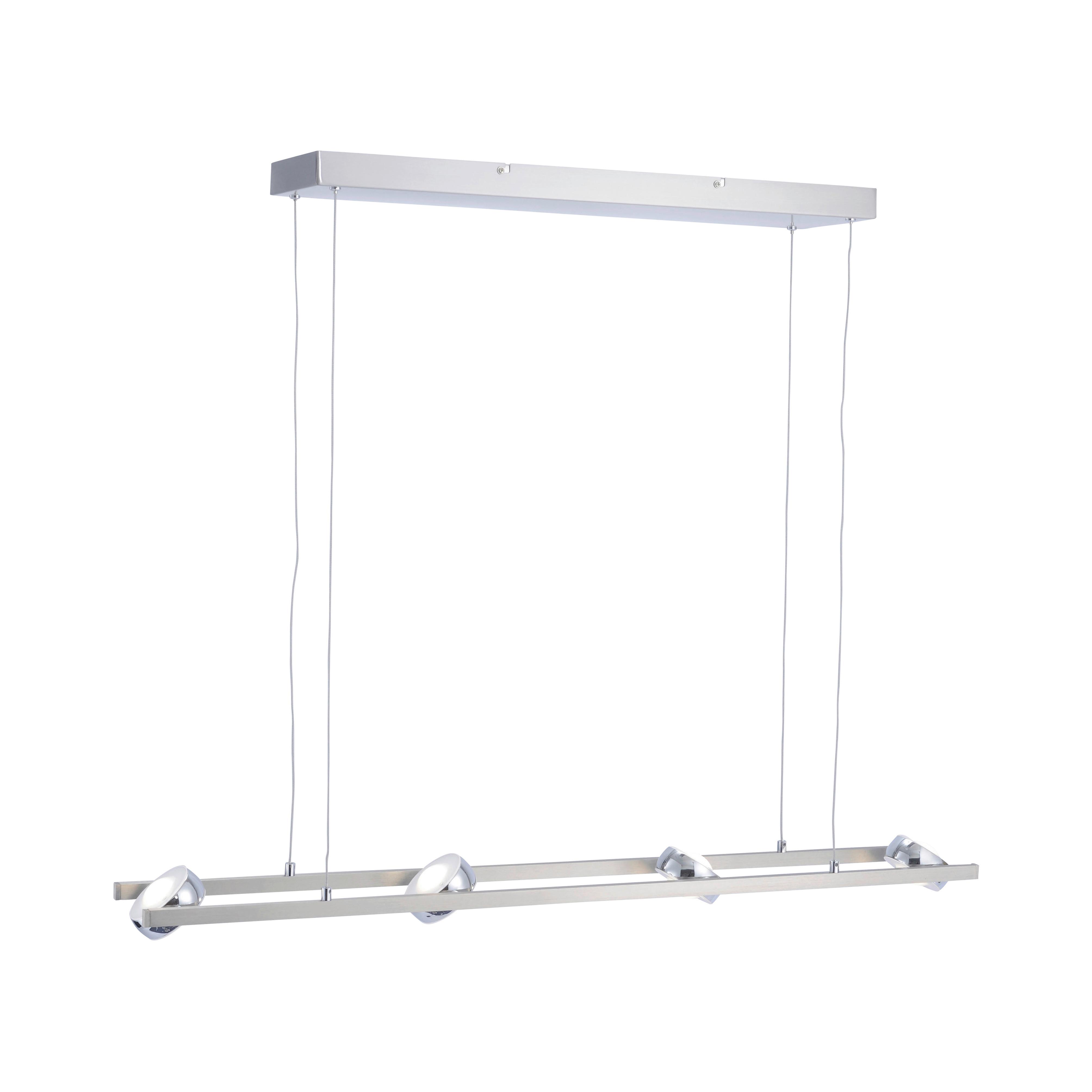 LED-Hängeleuchte Lolasmar H: 130 cm 8-Flammig dimmbar - Chromfarben/Nickelfarben, Design, Kunststoff/Metall (98/16,5/130cm)