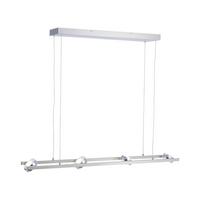 LED-Hängeleuchte Lolasmar H: 130 cm 8-Flammig dimmbar - Chromfarben/Nickelfarben, Design, Kunststoff/Metall (98/16,5/130cm)