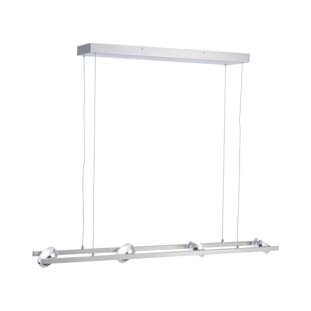 LED-Hängeleuchte Lolasmar H: 130 cm 8-Flammig dimmbar - Chromfarben/Nickelfarben, Design, Kunststoff/Metall (98/16,5/130cm)