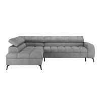 Ecksofa Volf Links New Gau, S: 203x261 cm - Hellgrau/Schwarz, Trend, Kunststoff/Textil (203/261cm)