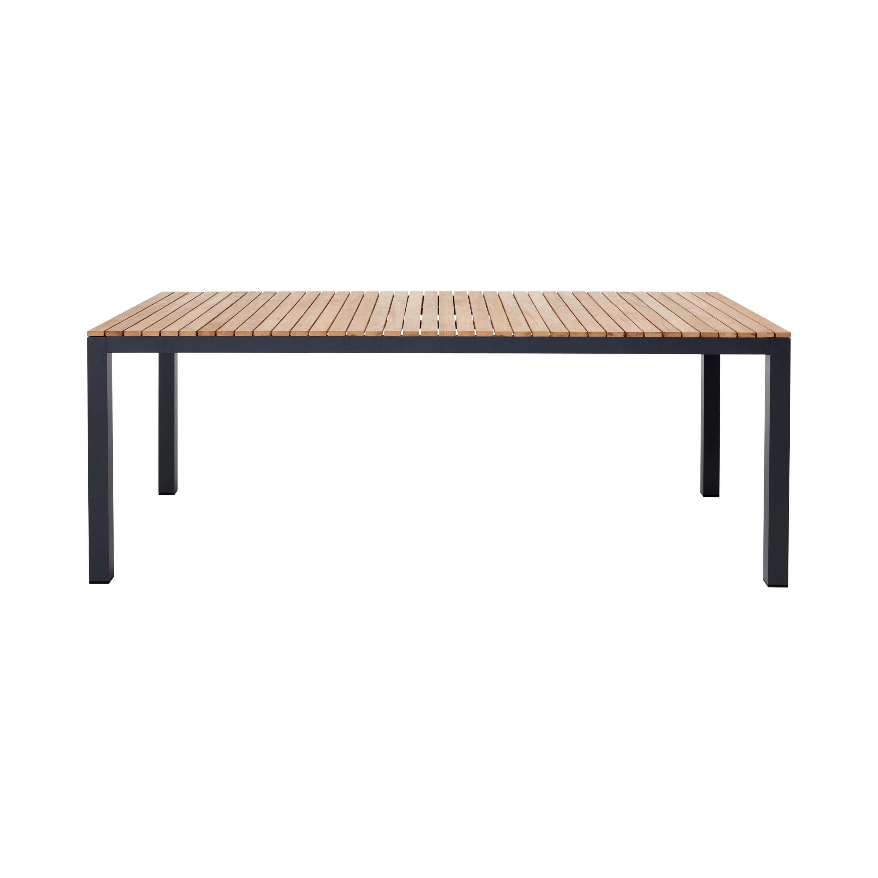 Gartentisch Mood Extreme 209x100 cm, Teak/Anthrazit - Anthrazit/Teakfarben, Natur, Holz/Metall (209/100/74cm) - Gardenson
