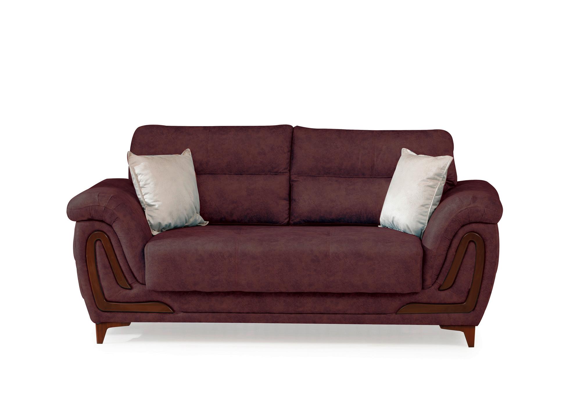 2-Sitzer-Sofa Alfa Mit Stauraum Webstoff Altrosa - Dunkelbraun/Altrosa, Design, Textil (191/87/98cm) - Livetastic